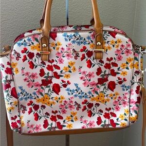 NANETTE LEPORE Beautiful and Colorful Floral Crossbody Bag with Three Sections.